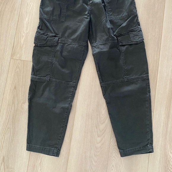 FREE PEOPLE AGOLDE MILA UTILITY CARGO PANTS BALLOON / HIGH WAIST FADED BLACK 25 - Picture 2 of 8